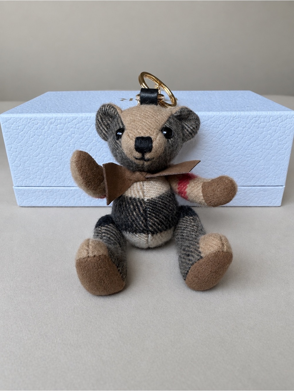 Burberry Thomas Bear Check Cashmere Bag Charm Keychain Teddy Bear